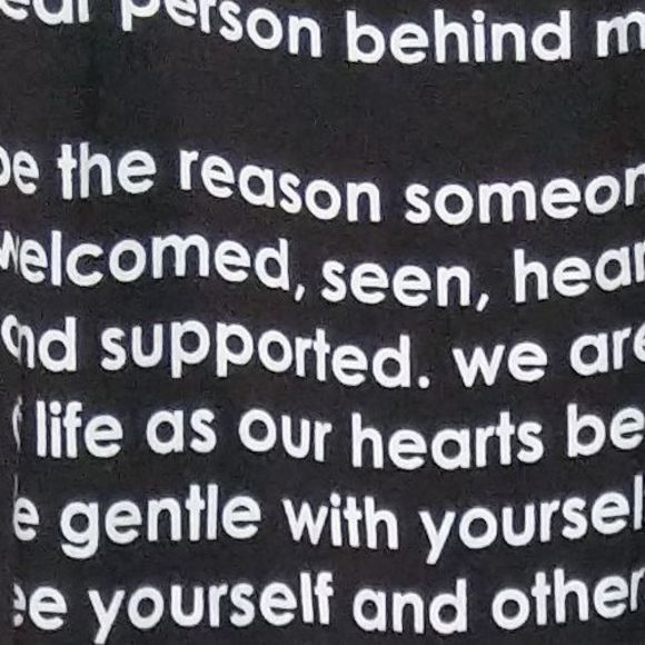 Peace Love World Women's Sweater Sz 3X Graphic Note Print Pullover Black A469922 - Picture 4 of 5